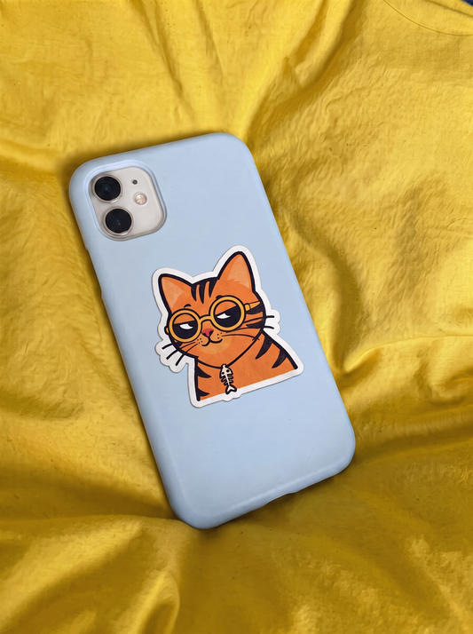 Feni is Not Impressed - Calico Cat Vinyl Sticker