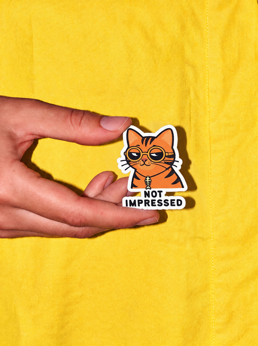 Feni is Not Impressed (Text) - Calico Cat Vinyl Sticker