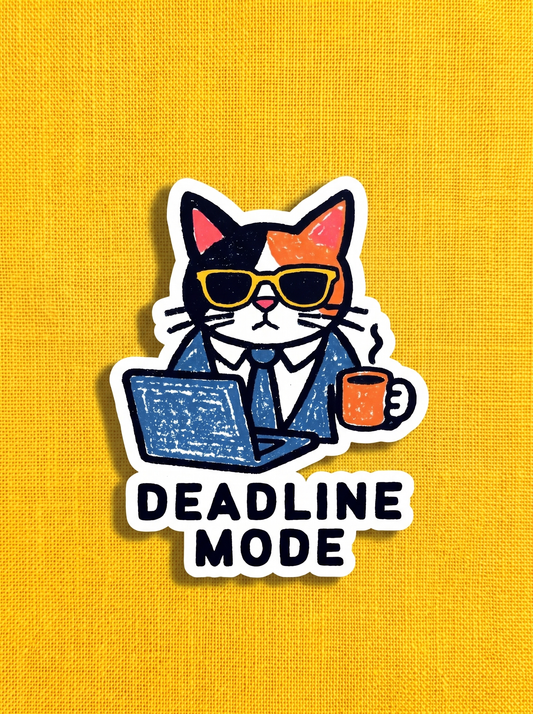 Bijli on Deadline Mode (text) - Indie Cat Vinyl Sticker