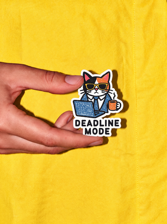 Bijli on Deadline Mode (text) - Indie Cat Vinyl Sticker