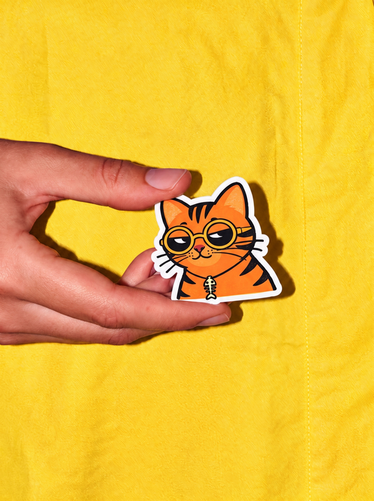 Feni is Not Impressed - Calico Cat Vinyl Sticker