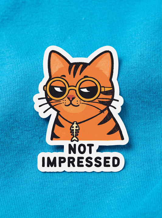 Feni is Not Impressed (Text) - Calico Cat Vinyl Sticker