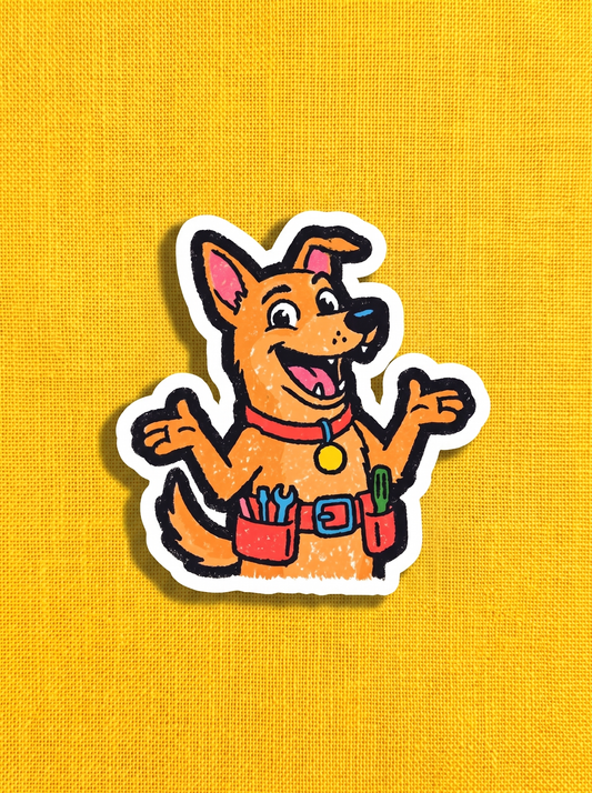 Kaju is a Problem Solver - Indie Dog Vinyl Sticker