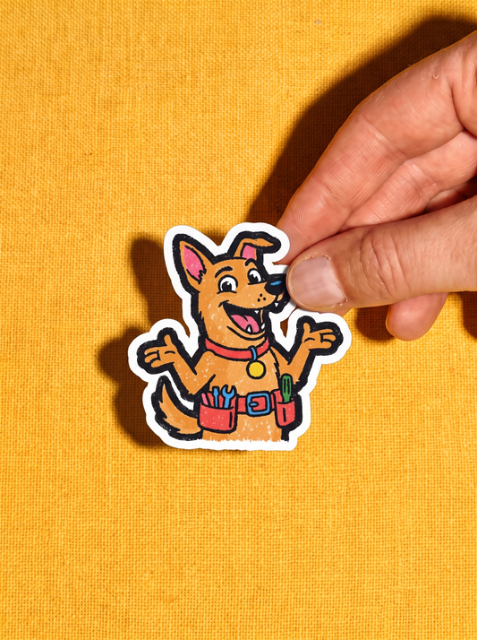 Kaju is a Problem Solver - Indie Dog Vinyl Sticker