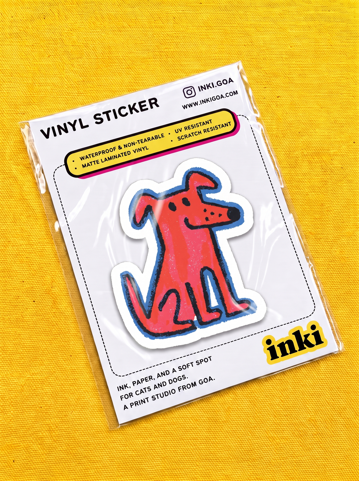 Red Dog Vinyl Sticker