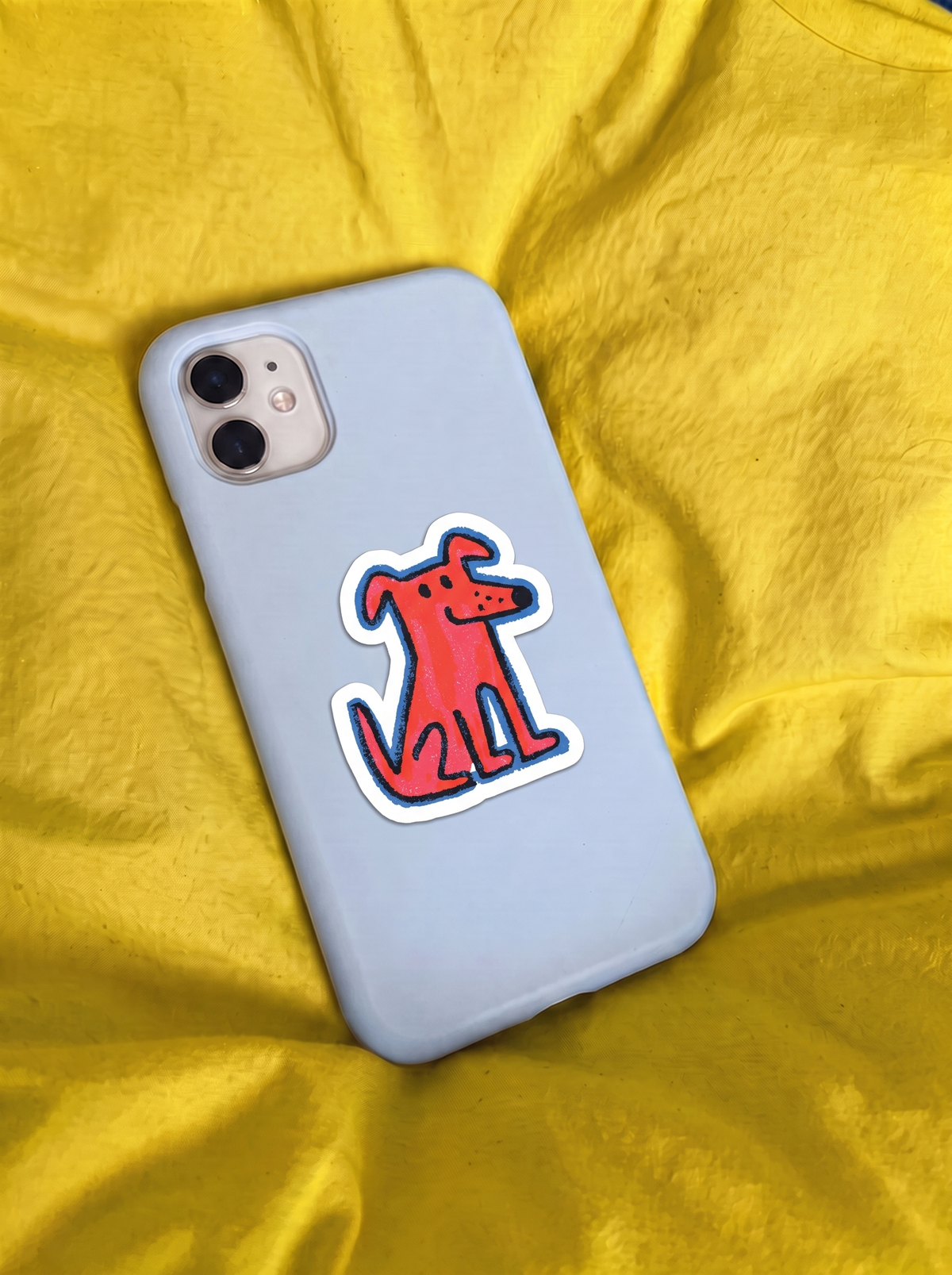Red Dog Vinyl Sticker