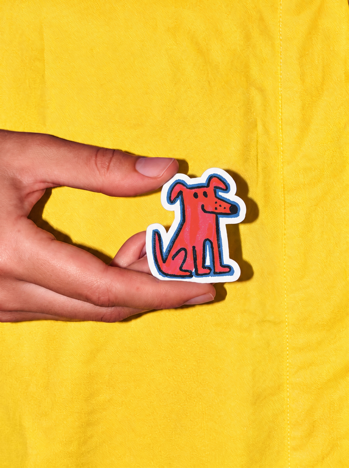 Red Dog Vinyl Sticker